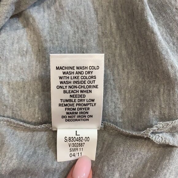 Banana Republic gray cotton blend beaded top size L - Picture 10 of 12